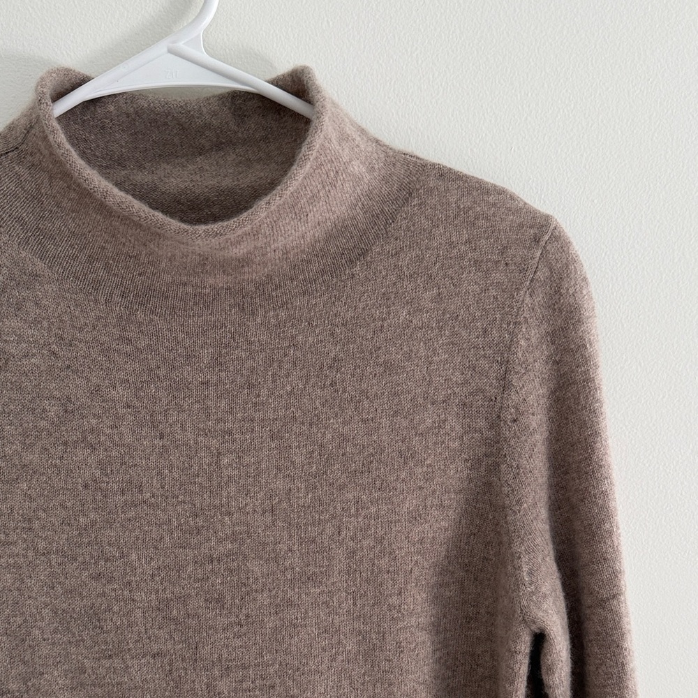 Magaschoni Soft Brown Turtleneck Cashmere Sweater dress